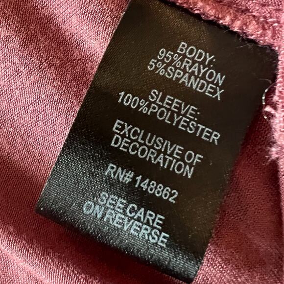 Torrid Shirt Womens Size 2X Long Sleeve Tunic Plum Sheer Sleeve Pullover Peplum - Picture 2 of 8